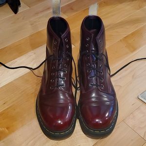 Dr. Martens Vegan Cherry Red 1460 Lace Up Boots